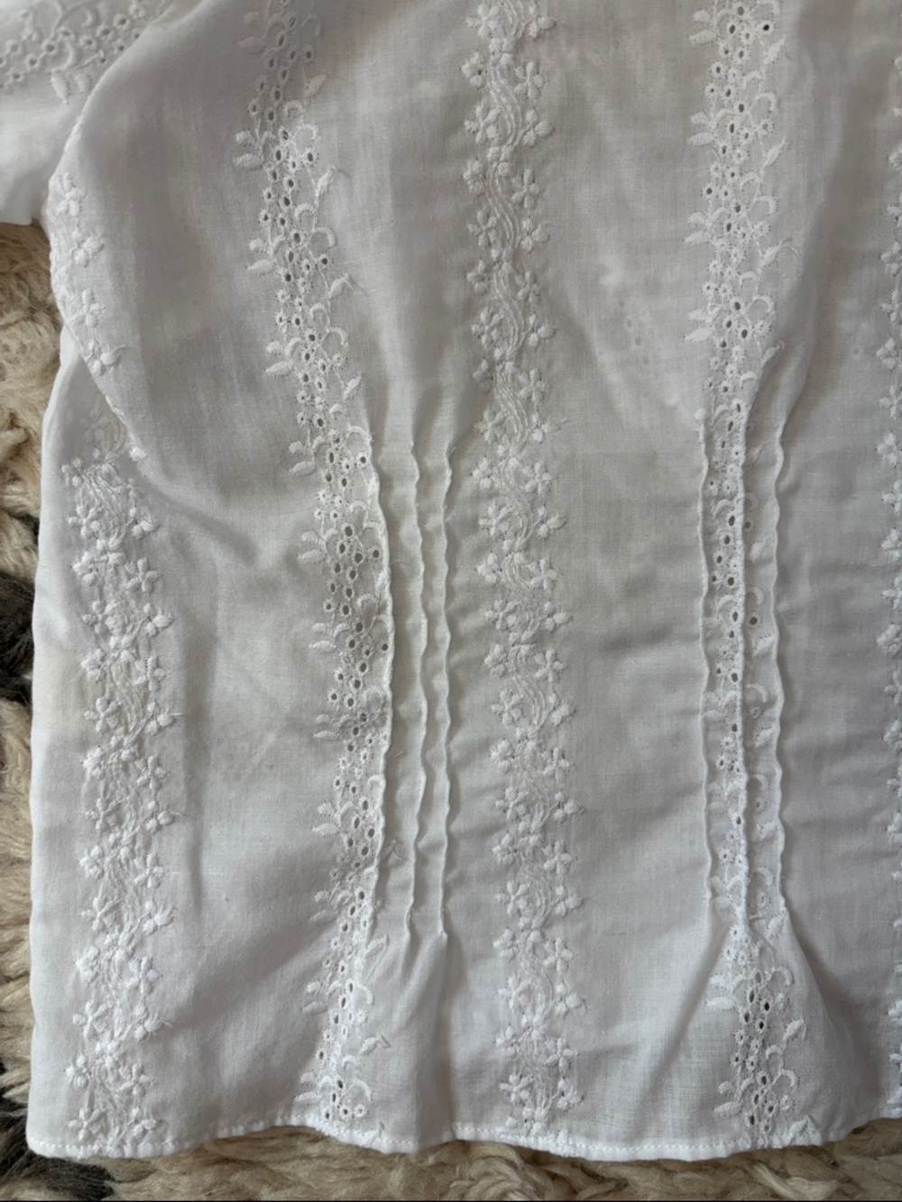 Christy Dawn White Eyelet Button-Front Cotton Blouse - Picture 10 of 16